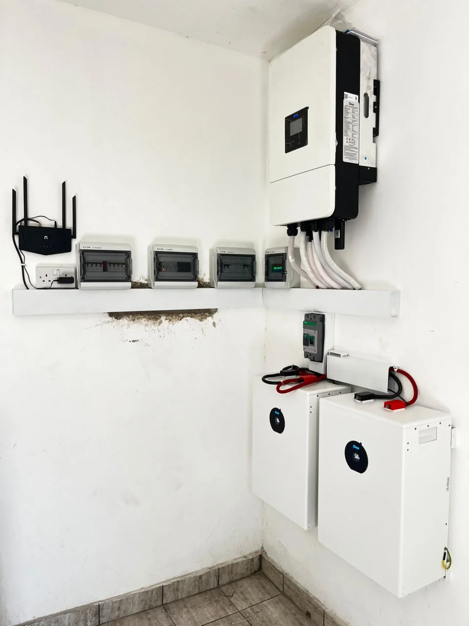 Heavy-duty Deye hybrid inverter with dual Deye lithium batteries in Milimani Estate, Nyali villa